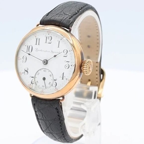 Vintage Burlington Special Wire Lug Men's Mechanical Wristwatch 37 10k GF
